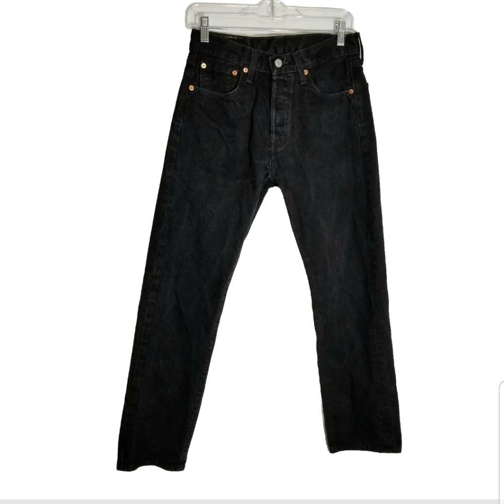Levis 501 Jeans Men's 29x30 (Actual 29x29) Button Fly Straight Leg Black Denim